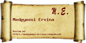 Medgyessi Ervina névjegykártya
